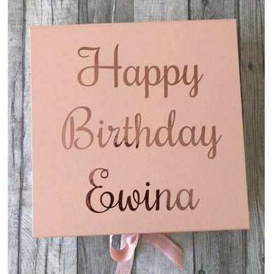 Personalised Happy Birthday Rose Gold Keepsake Gift Box