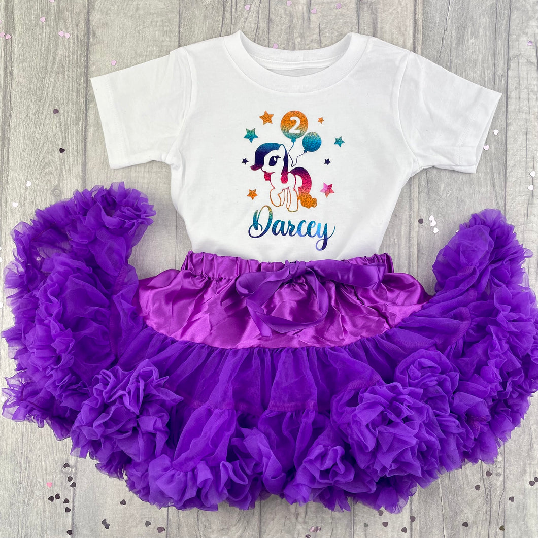 Personalised Birthday Boutique Tutu Set, My Little Pony Design - Little Secrets Clothing