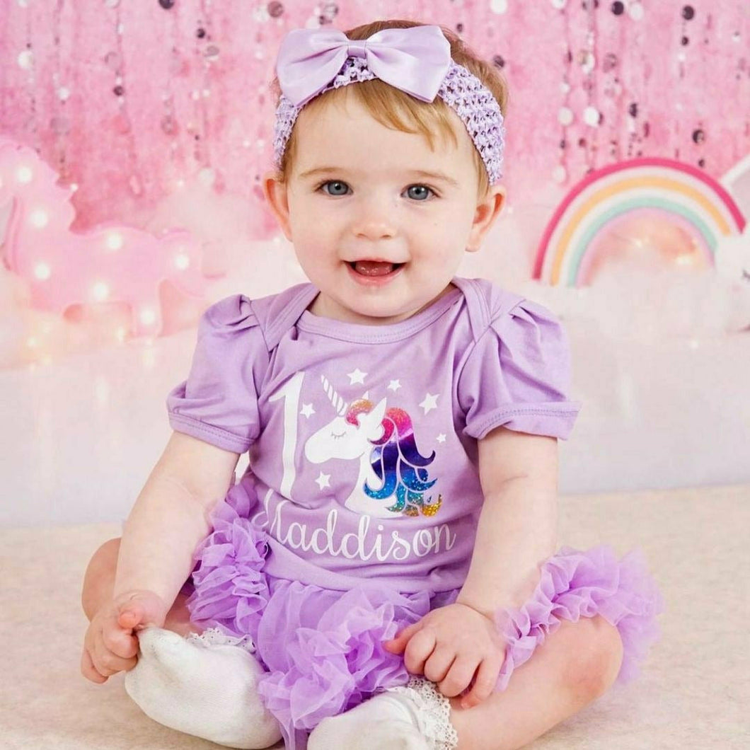 Personalised Unicorn 1st Birthday Outfit - Little Secrets Clothing