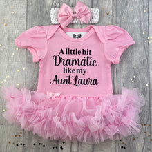 Load image into Gallery viewer, Personalised Funny Aunt Light Pink Tutu Romper with Bow Headband

