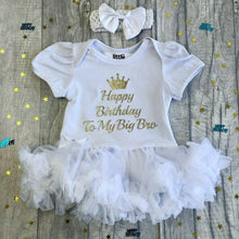 Load image into Gallery viewer, Happy Birthday To My... Tutu Romper With Matching Bow Headband
