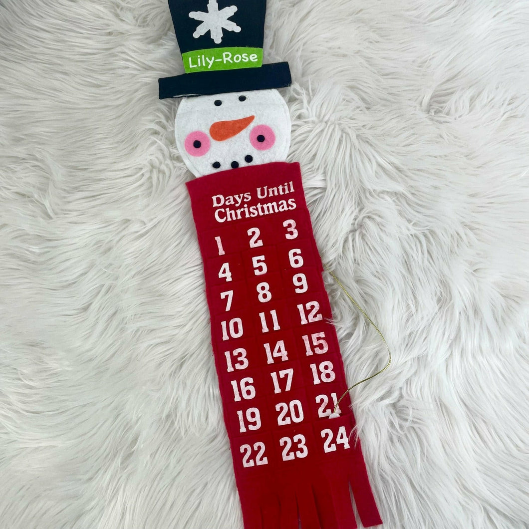 Snowman Christmas Countdown Personalised Advent Calendar